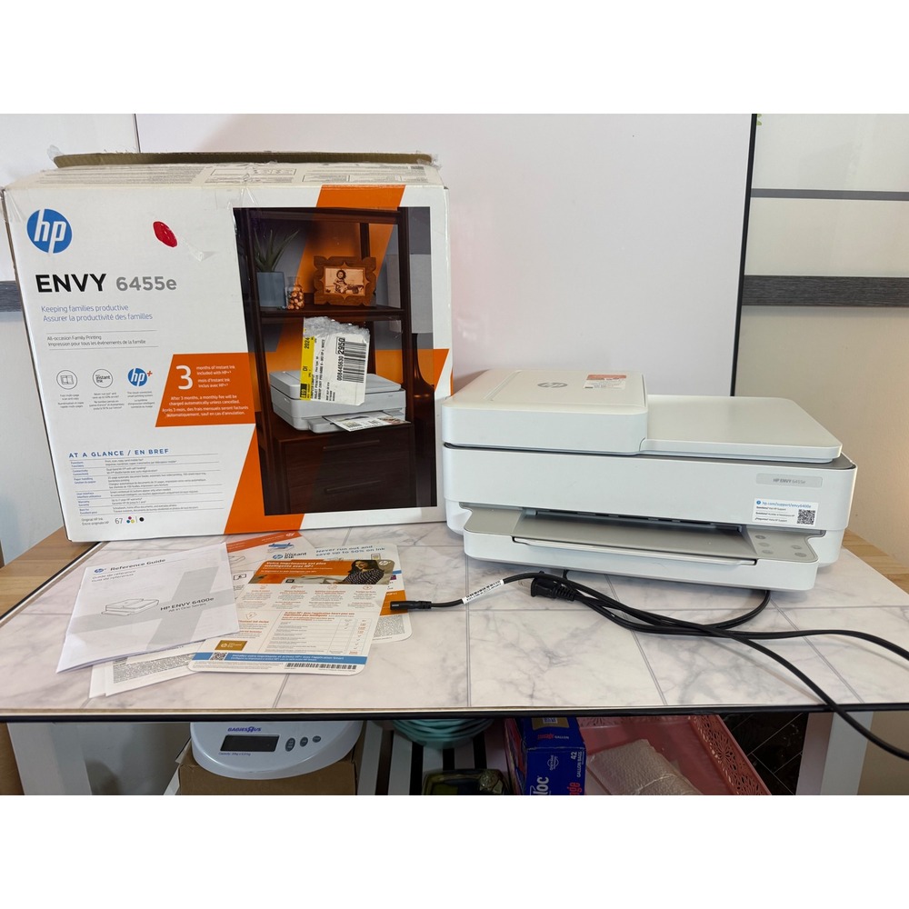 HP ENVY 6455e All-in-One Color Inkjet Printer Wireless Scanner Copier Open Box